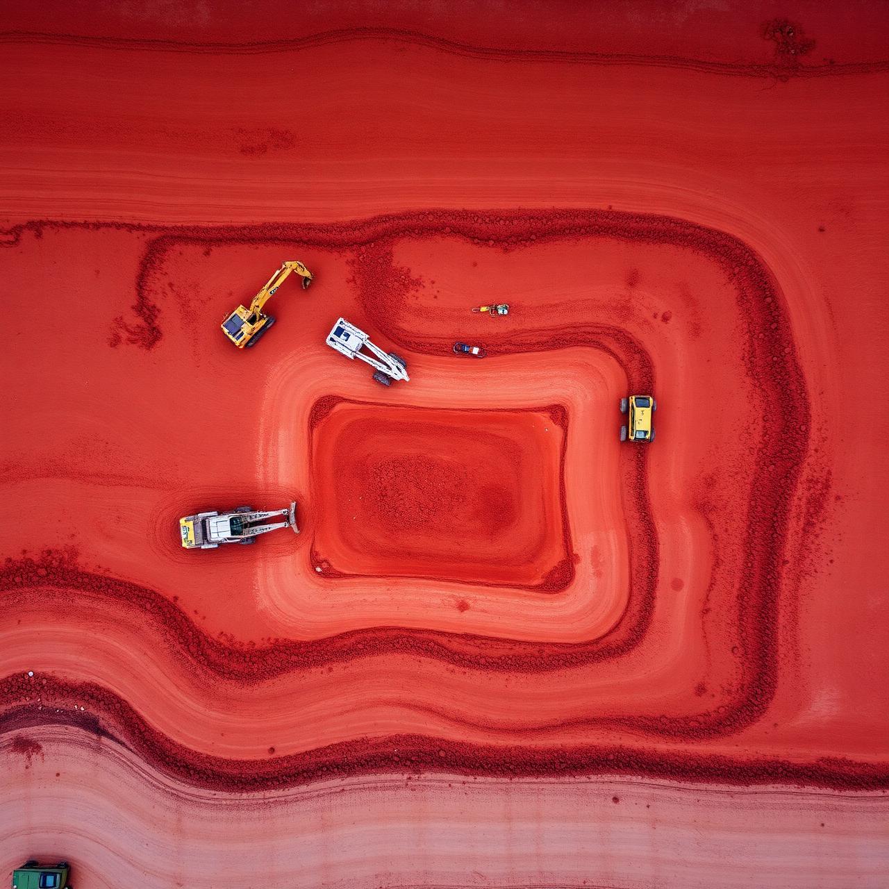 Aerial view of civil earthworks site